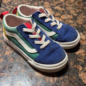 Vans Kids Sneakers in Blue, Green, and Yellow